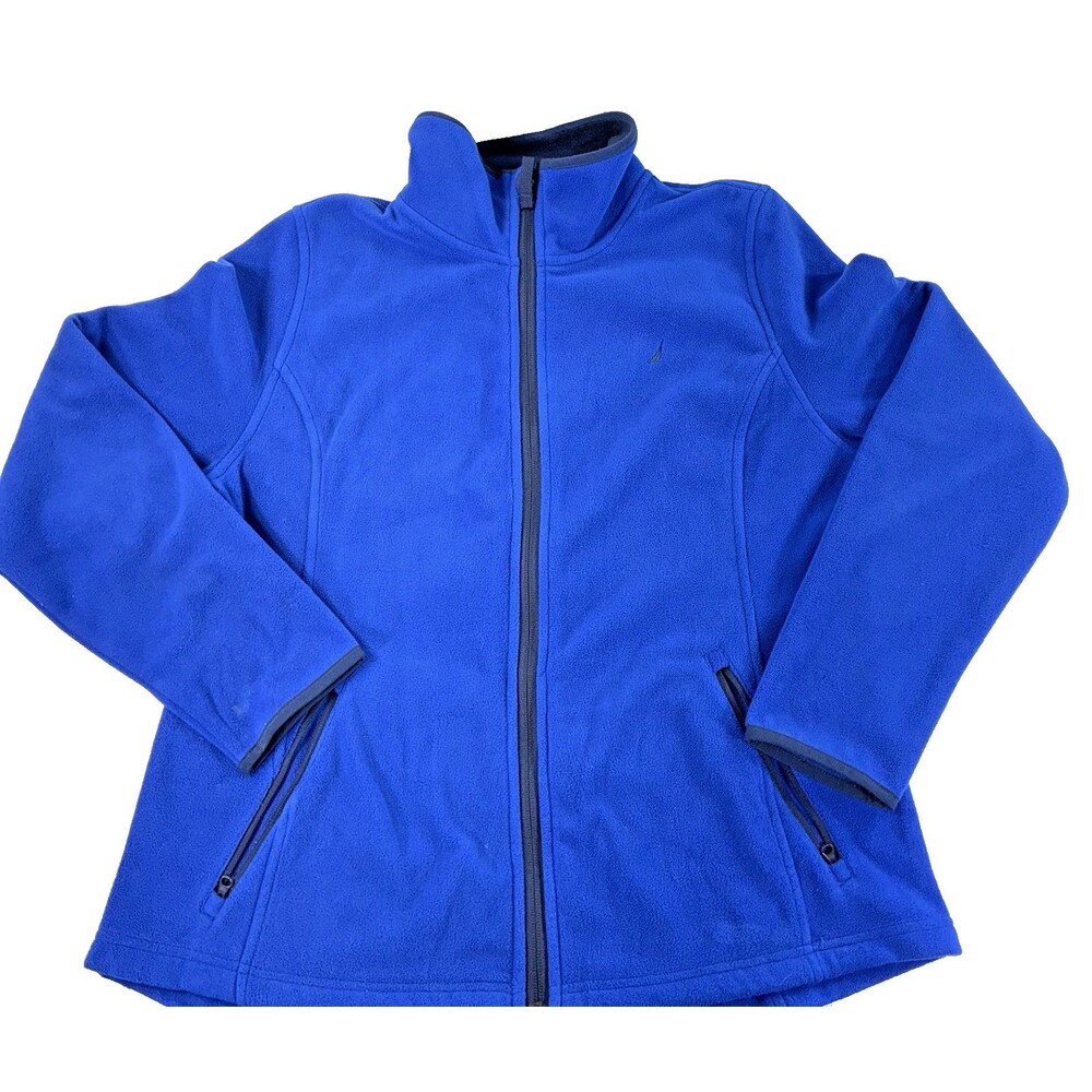 Nautica Royal Blue Full Zip Fleece Jacket Women's Size XL